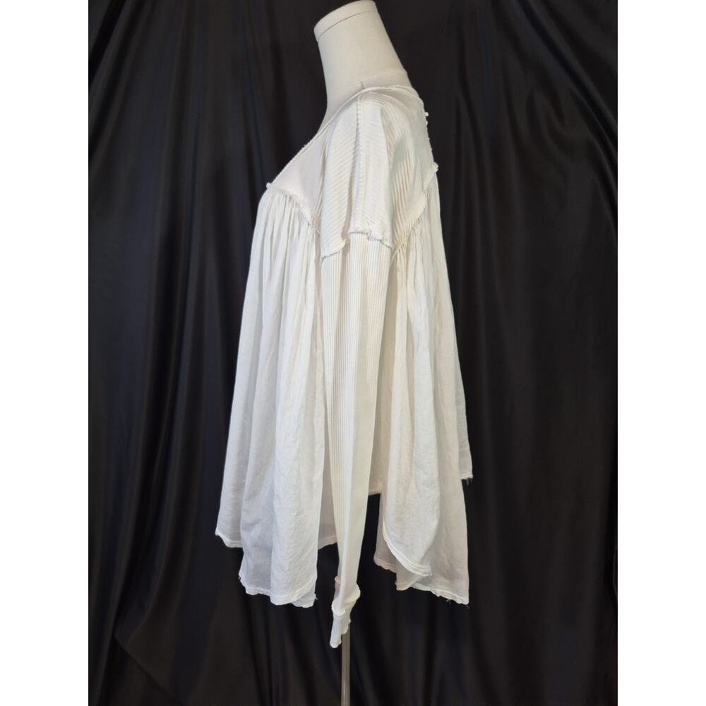 We The Free Free People Flowy Lyrical Slouchy Tunic Top Ivory Small - Picture 10 of 14